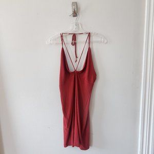 Forever 21 Lobster Bisque Red Halter Mini Dress Size L